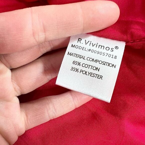 R. Vivimos Tie Front  Jacket Womens Medium Red Swingy Embroidered Aztec Bolero - Picture 4 of 9